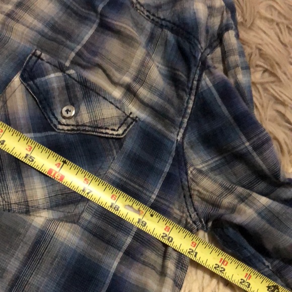 EUC Rare Vintage Brand ButtonUp Shirt-Sz XL-Cotton-Western Vibes-Blue Tones - Picture 11 of 15